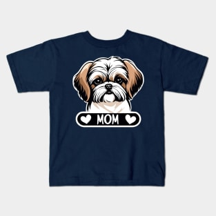 Dog Mom Puppy Sweet Shih Tzu Dog Loves Her Mama Kids T-Shirt